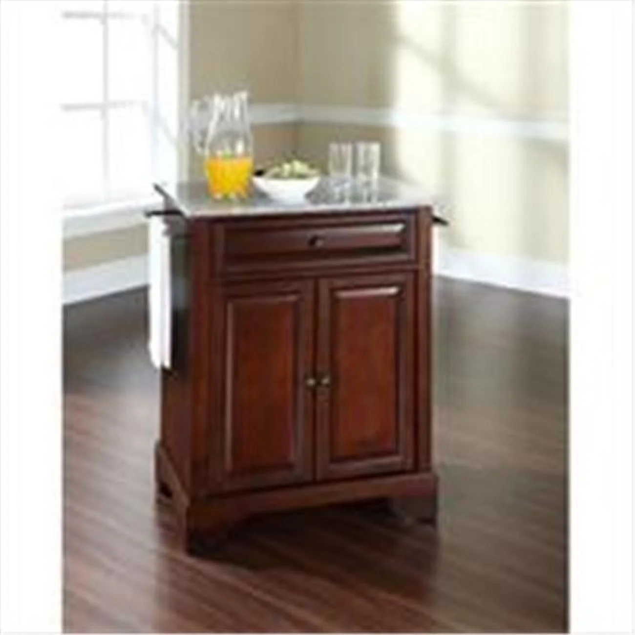 Crosley Furniture  LaFayette Solid Granite Top Portable Kitchen Island in Vintage Mahogany Finish
