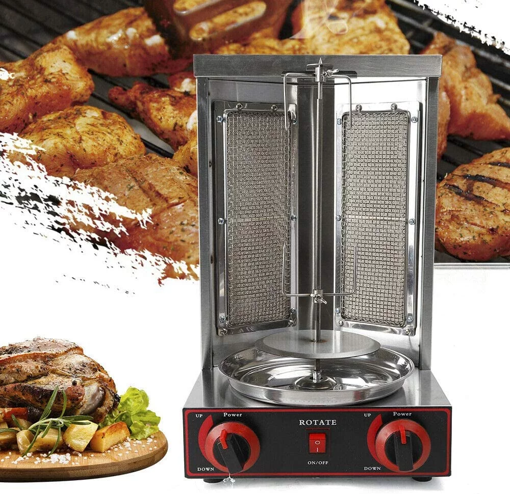 3KW Gas Vertical Broiler Shawarma Machine Spinning Doner Kebab Barbecue Machine