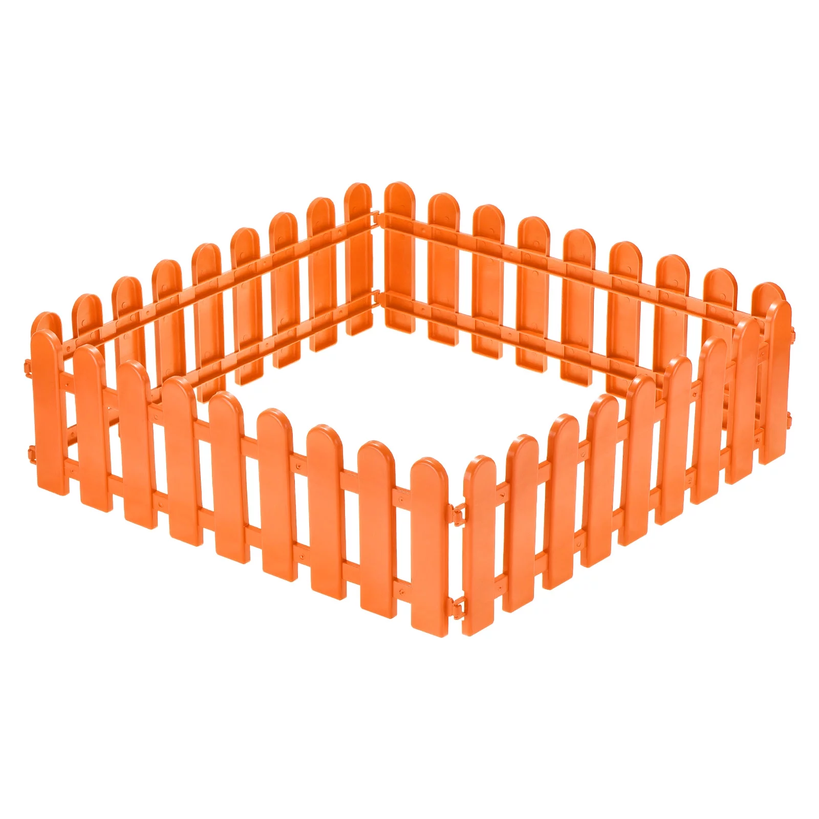 Uxcell 19.7x6.3 Inch Garden Edging Border Plastic Lawn Fence Decorative Fencing Orange 5 Pack
