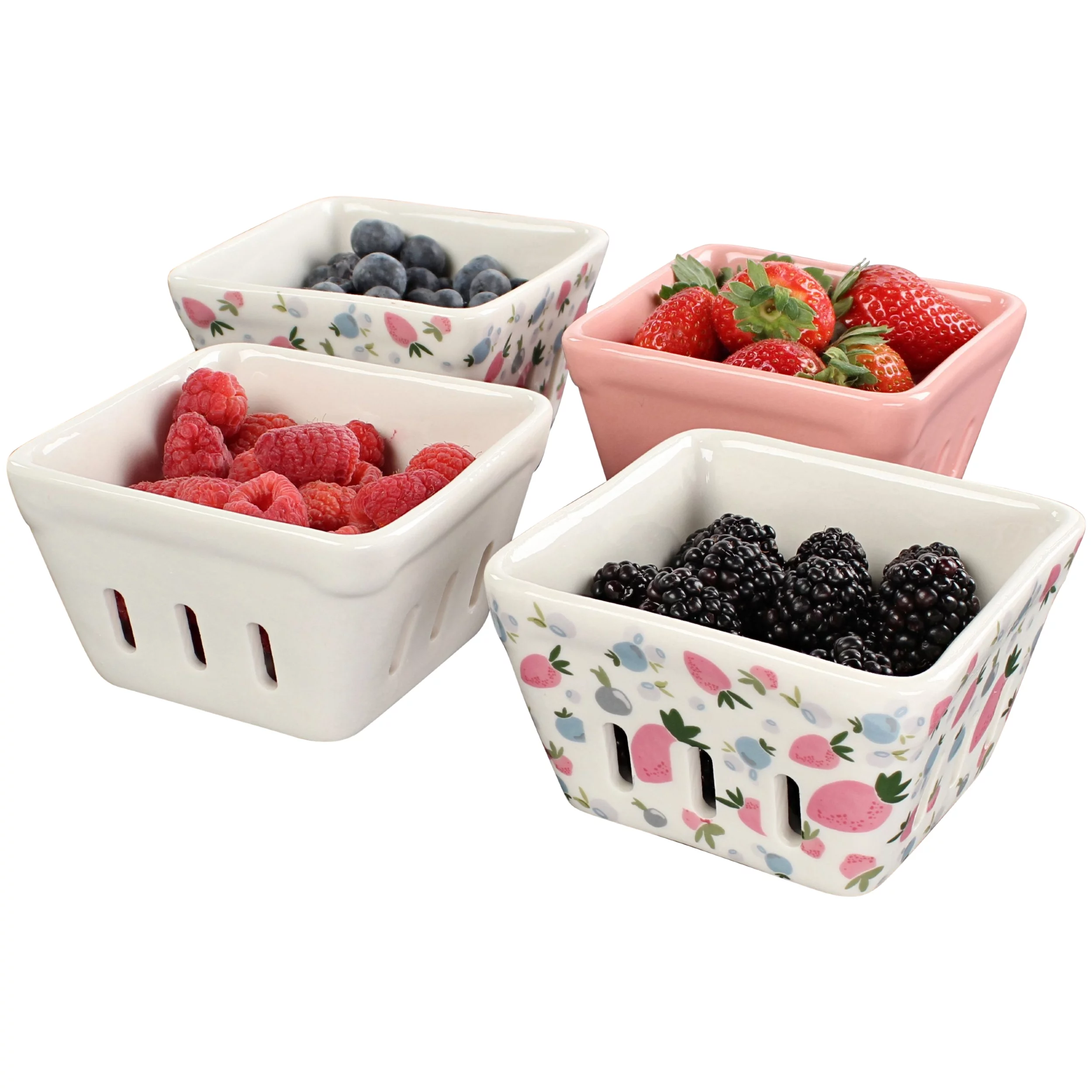 7Penn Ceramic Fruit Basket for Serving and Storing Produce - Berry Colander 4pk