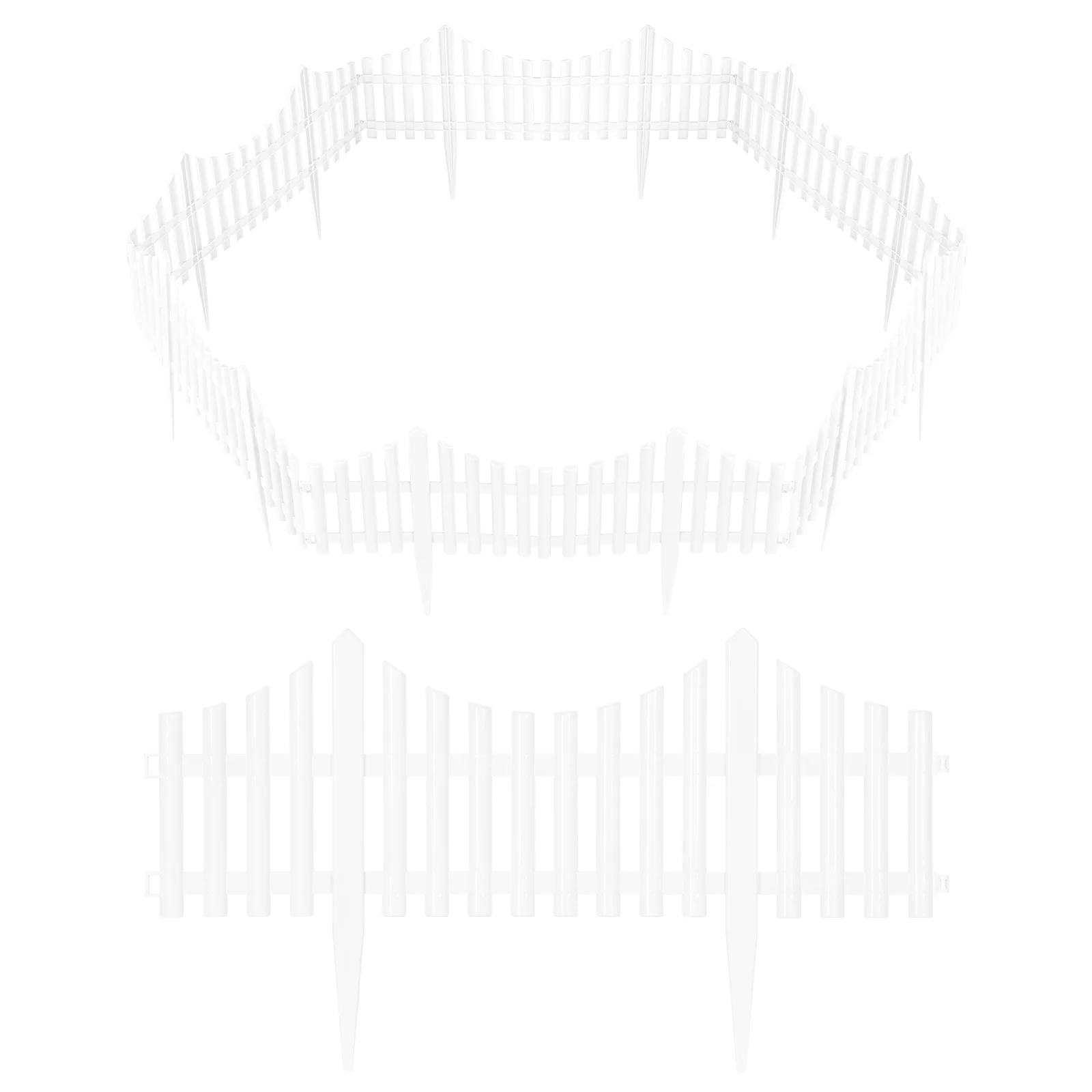 Plastic Decorative Garden Fence, 13.2 in (H) x 22.5 FT (L) Outdoor Patio Garden Animal Barrier White