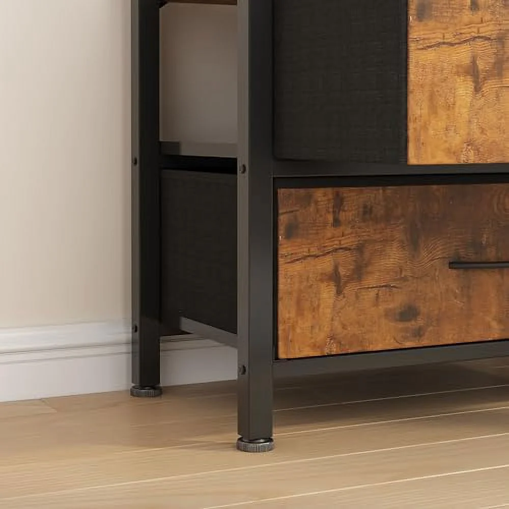 TQJKLFDY Bookshelf with   4-Tier Office Shelves with 3 Fabric  Drawers  Wood and Metal Bookshelf with Drawers  Bookcase with Drawers  Room  Office  Small Spaces