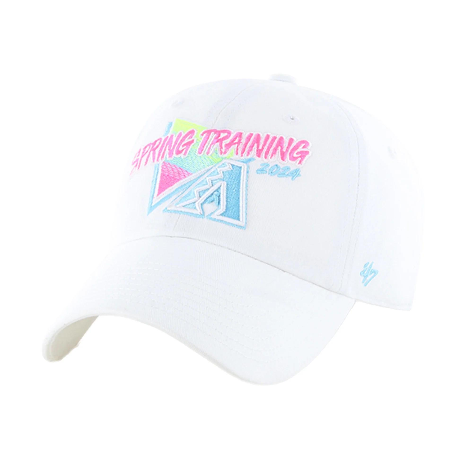 Men's '47 White Arizona Diamondbacks 2024 Spring Training Vapor Wave Clean Up Adjustable Hat
