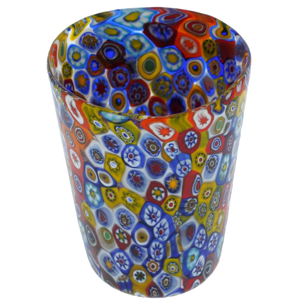 GlassOfVenice Murano Glass Tumbler - Multicolor Millefiori