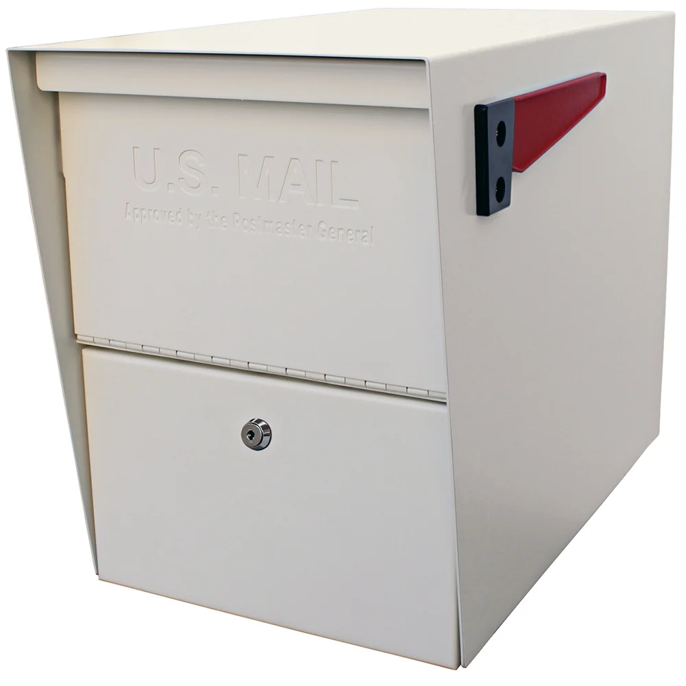 Package Master Locking Security Mailbox, Cream White