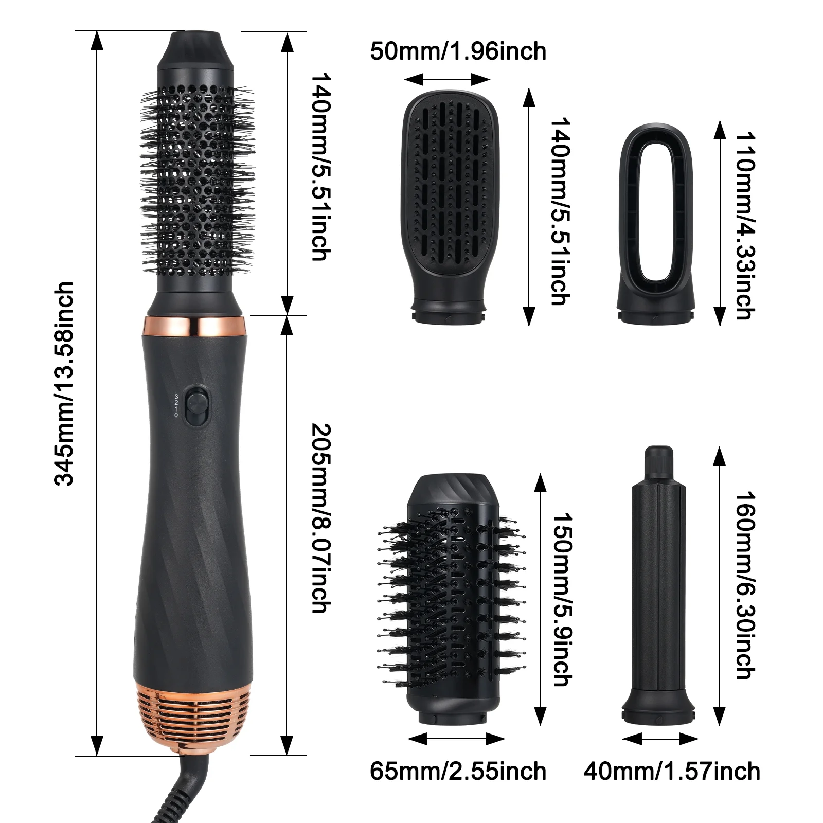 Hair Dryer Brush & 6 in 1 Air Styler, High-Speed Negative Ionic Hair Dryer Fast Drying, Multi Hair Styler with Automatic Curling Iron