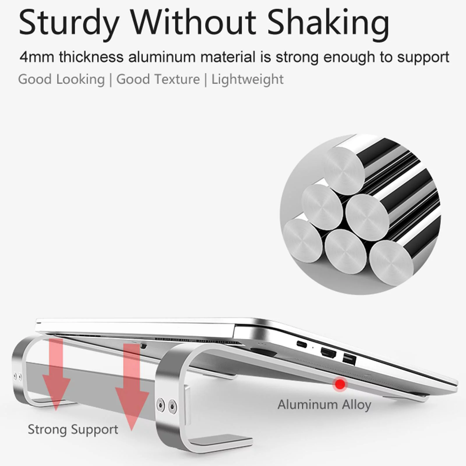 Stand Ergonomic Aluminum Computer Riser - Universal Computer Cooling -