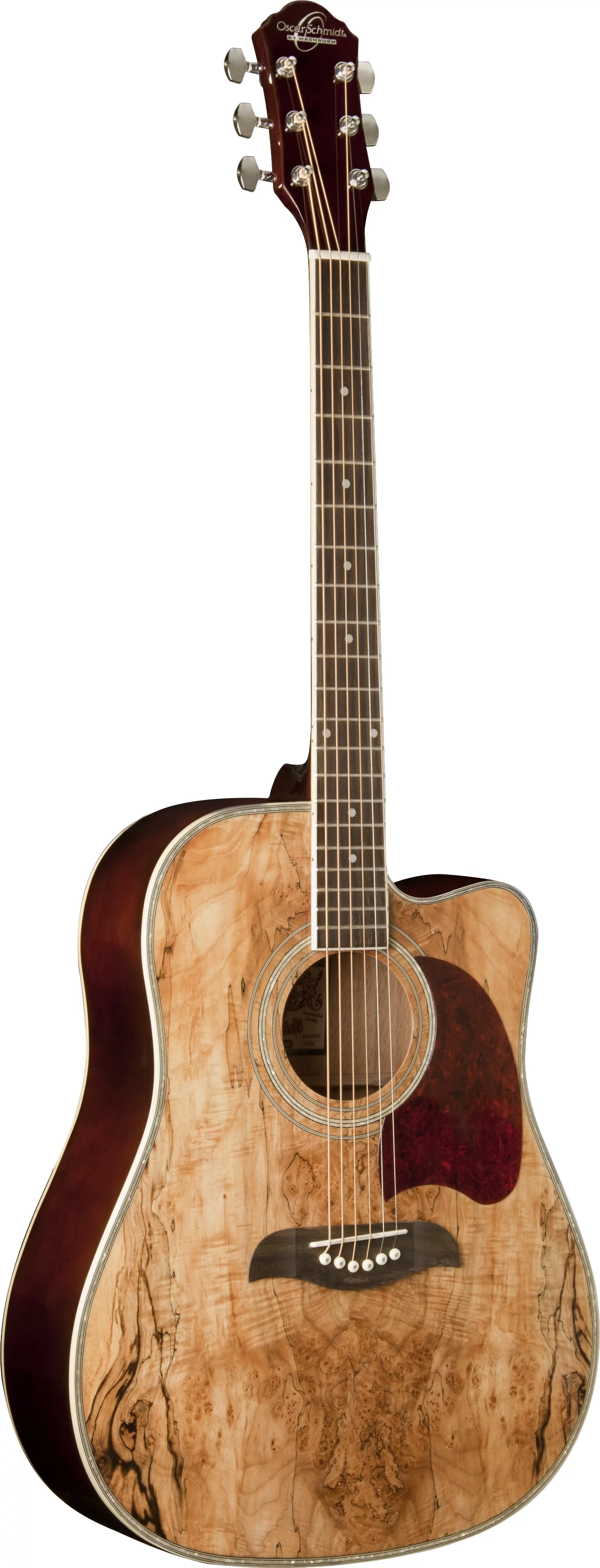 Oscar Schmidt OG2CE Dreadnought Acoustic Electric Guitar. Spalted Maple