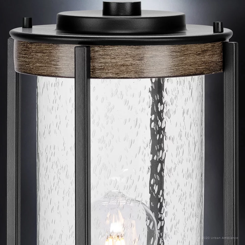 Luxury Farmhouse Post Light, 15.625H x 7.375W, with Modern Farmhouse Style, Midnight Black, UHP1353 by Urban Ambiance