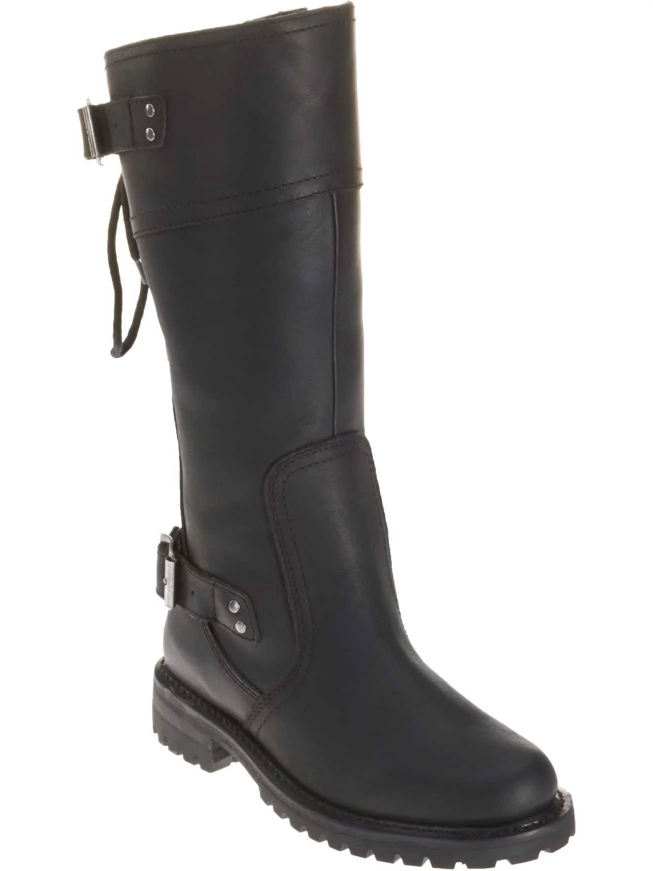 Harley-Davidson Women's Alexa Back Lace Black Leather Motorcycle Boots D85167, Harley Davidson