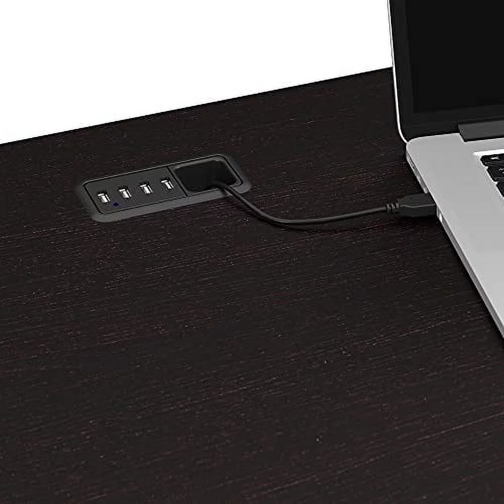 Bush Furniture Cabot L Shaped Desk, Espresso Oak (WC ) Espresso Oak 60W