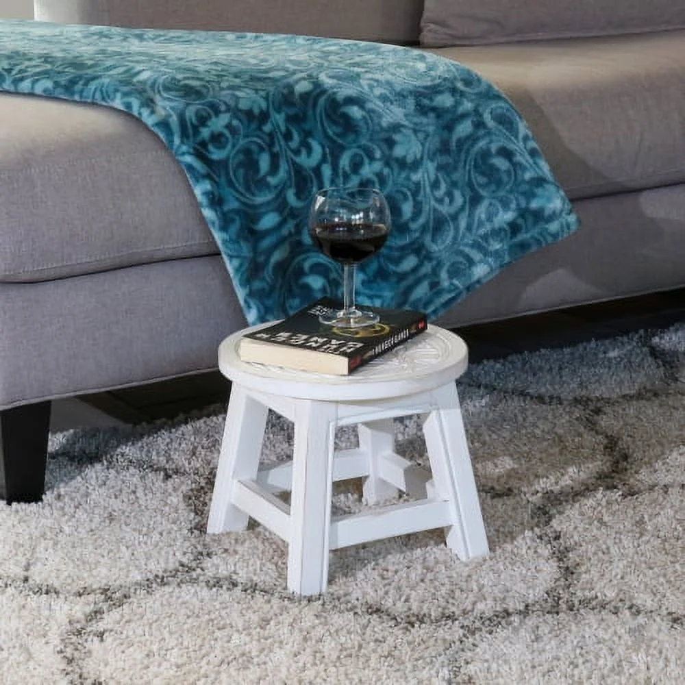 ZJbiubiuHome Carved Wooden Step Stool  Butterflies  Espresso