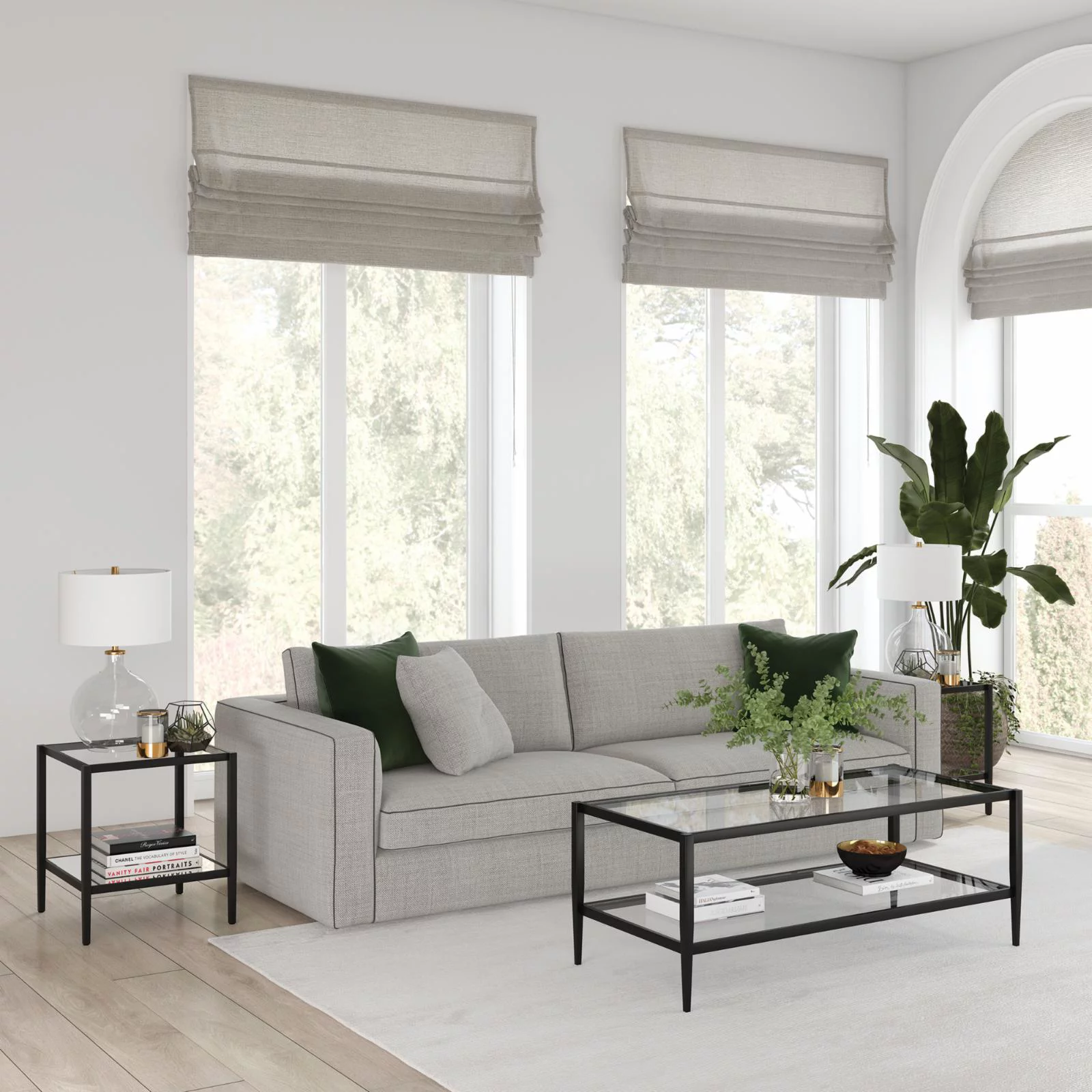 Evelyn&Zoe Coffee Table with Glass Top