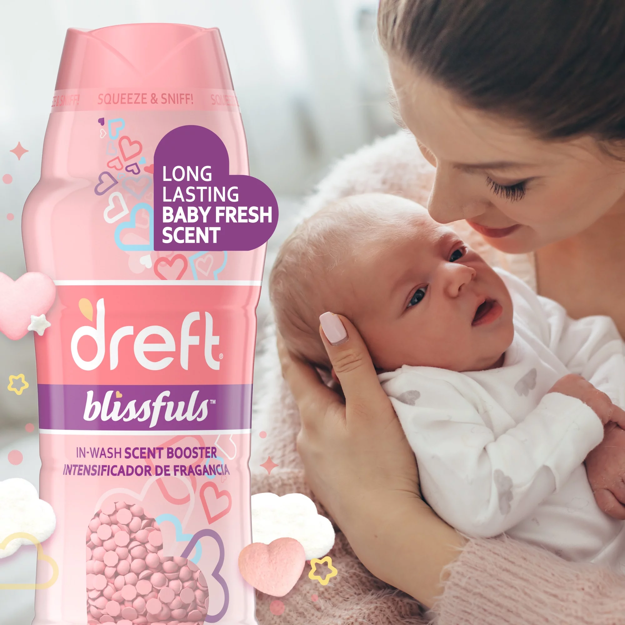 Dreft Blissfuls Laundry Scent Booster Beads, Baby Fresh Scent, 5 oz