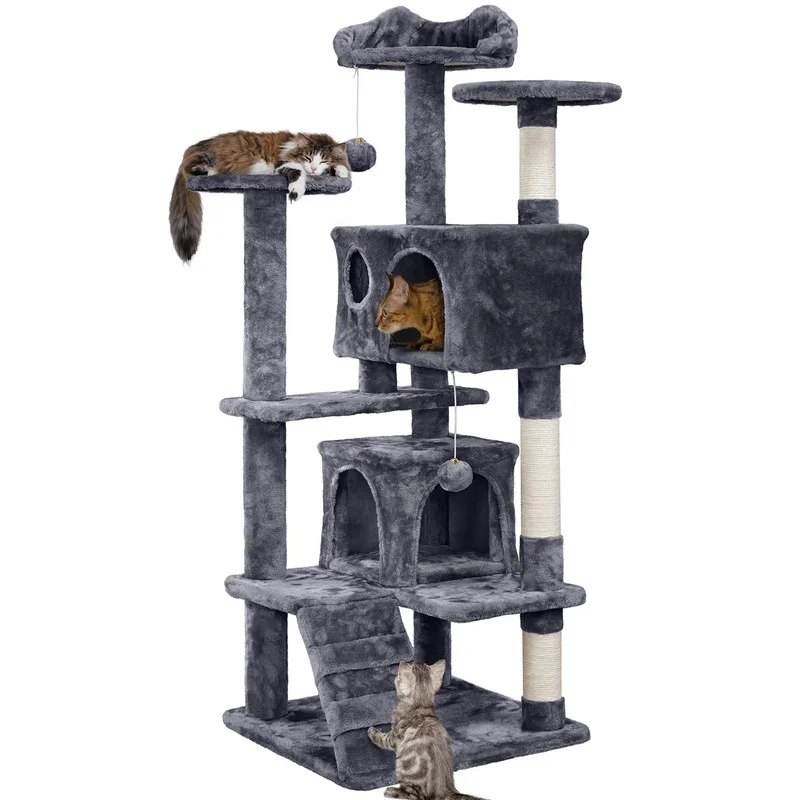 54in Cat Tree Tower Condo Furniture Scratch Post for Kittens Pet House Play