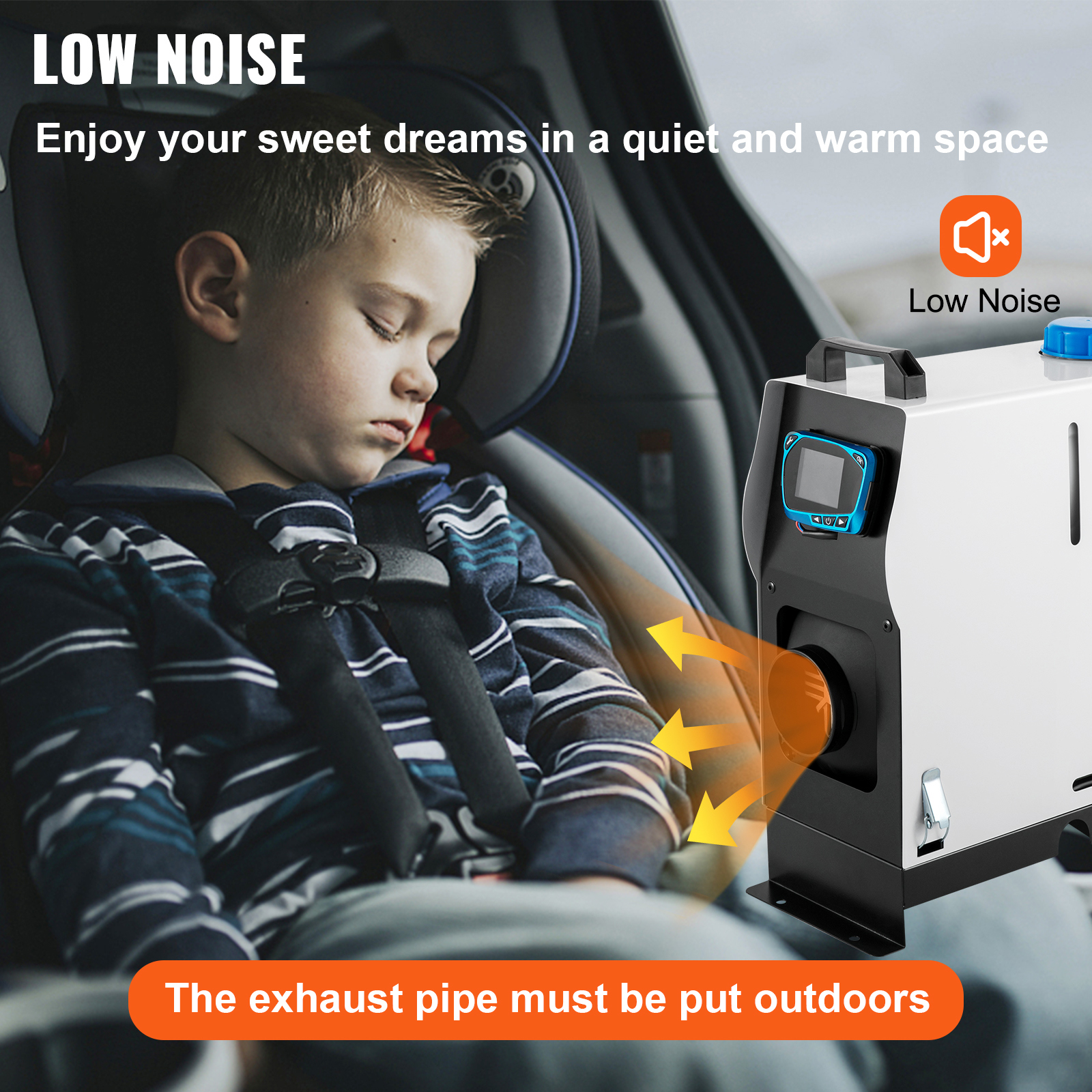 SKYSHALO Diesel Air Heater All-in-One, One Air Outlet, 8KW Diesel Heater 12V, Fast Heating, Diesel Parking Heater with Red LCD Switch, RC Car, RV Truck, Boat, Campervan and Caravan