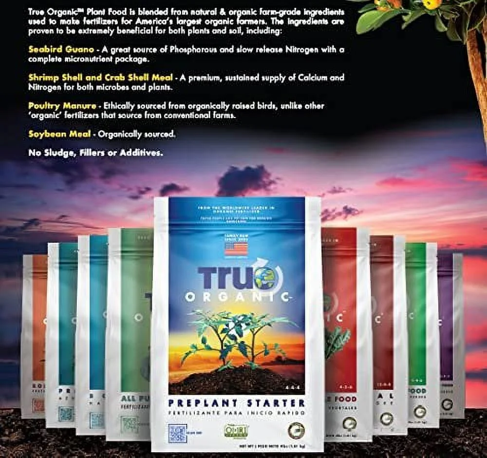 True Organic - Preplant Starter Plant Food - OMRI - Organic - New for 2022 from The World's Leading Organic Fertilizer Supplier! 4 lb Granules