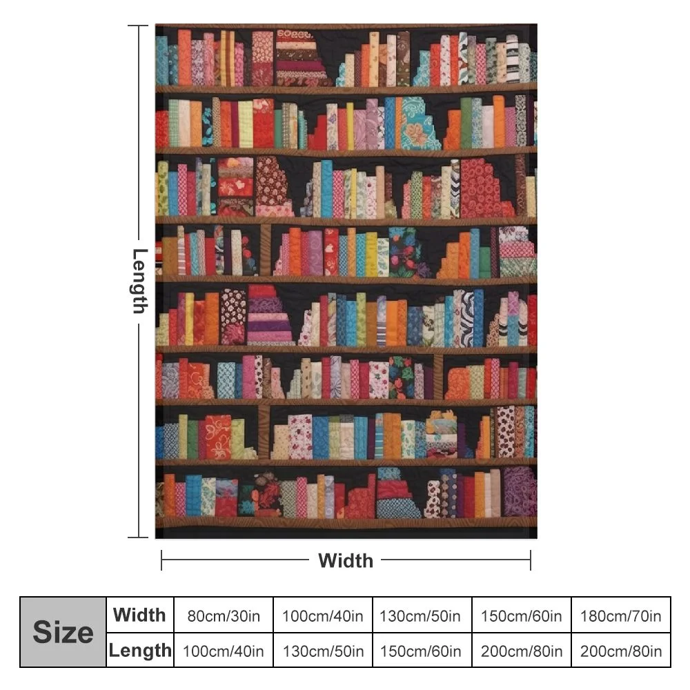 COMIO ART & ARTIFACT Library Books Quilted Throw Blanket