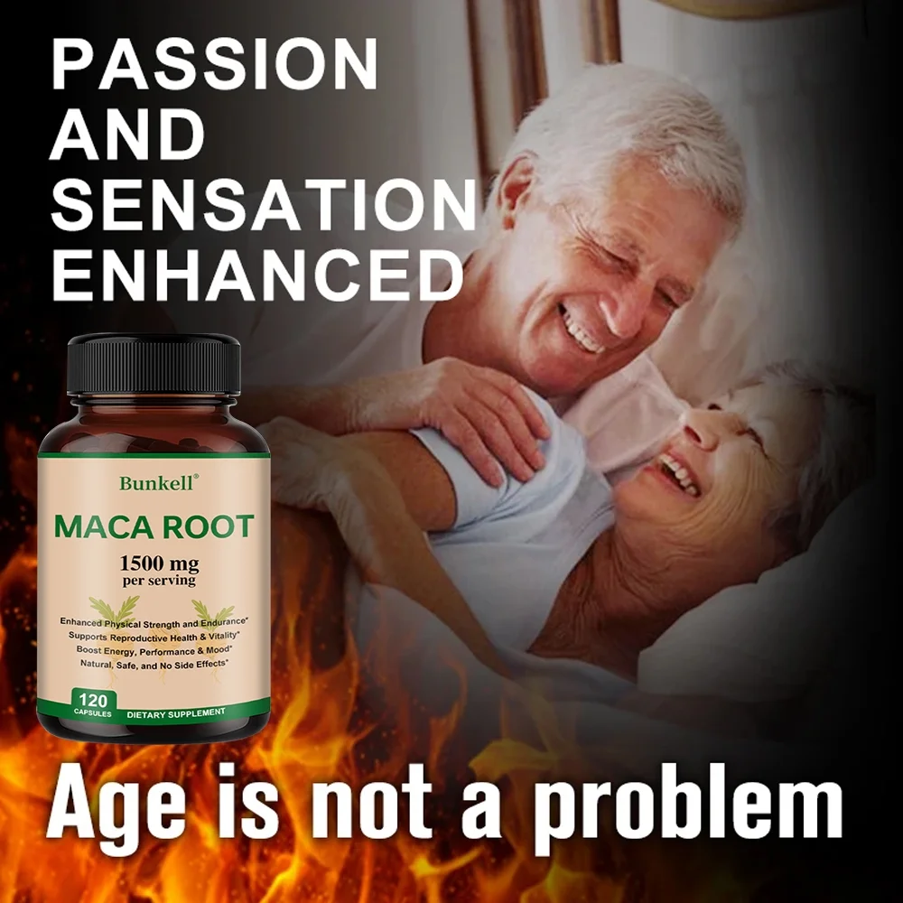 Bunkell Maca Root Capsules - Increase energy and stamina, improve mood 120 capsules