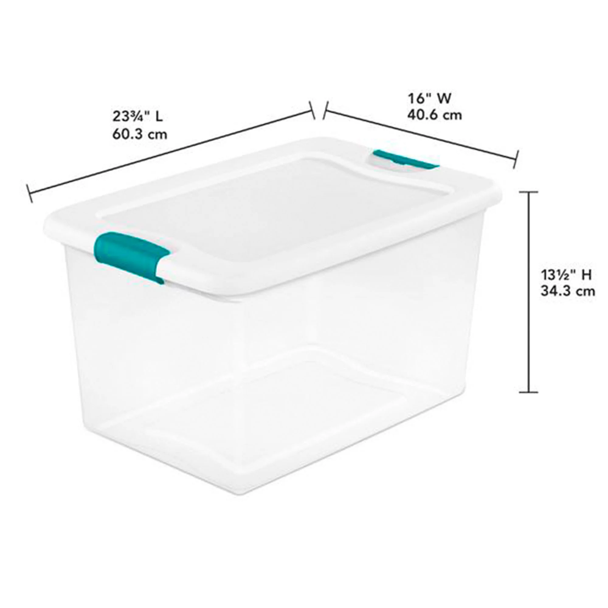 Sterilite 64 Quart Large Stackable Latching Tote Box (12 Pack) and Deep Clip Box (4 Pack)