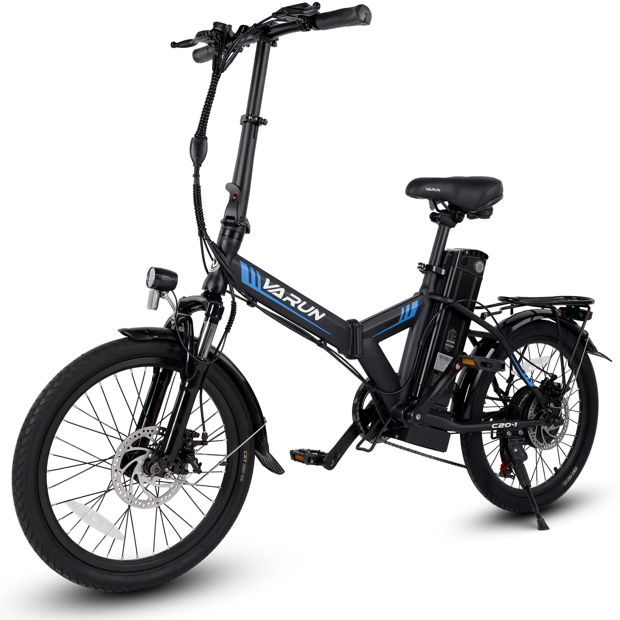 VARUN Electric Bike - Peak 750W Folding Ebike for Adults Up to 40 Miles 20MPH, 48V Removable Lithium-Battery, Stylish 20