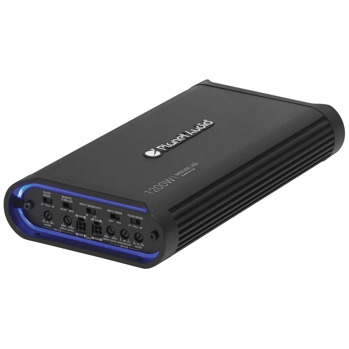 Planet Audio MB300.4D Mini Bang Series Car Audio Amplifier - 1200 High Output, 4 Channel, Black