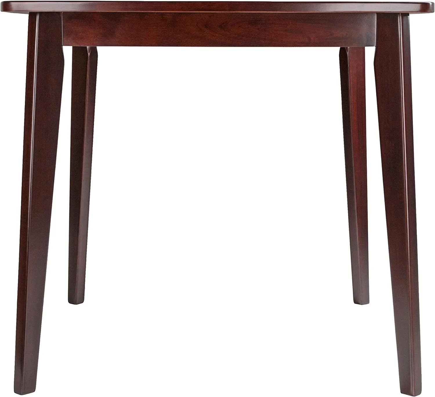TJUNBOLIFE 34" Walnut Wood Square Dining Table with Tapered Legs