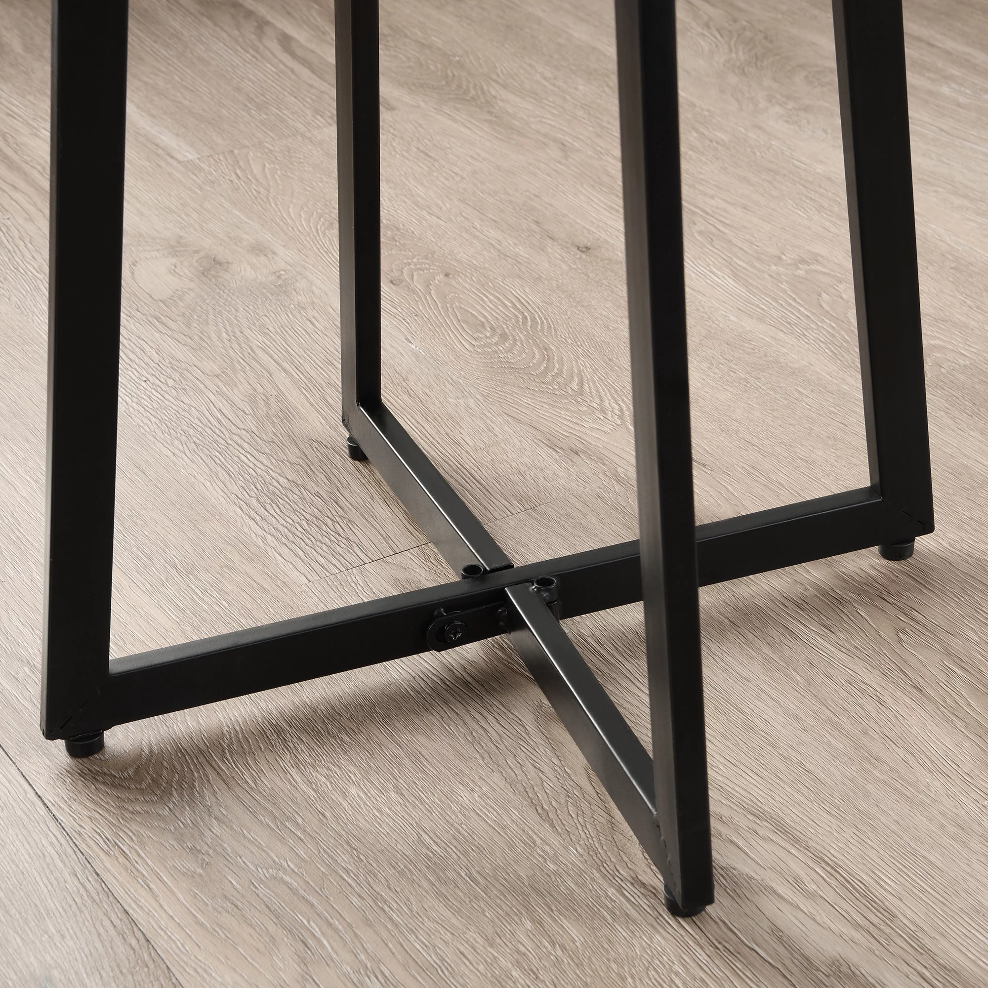 FirsTime & Co. Brown Miles Shiplap End Table, Farmhouse, Painted, Round, Metal, 16 x 16 x 22 in