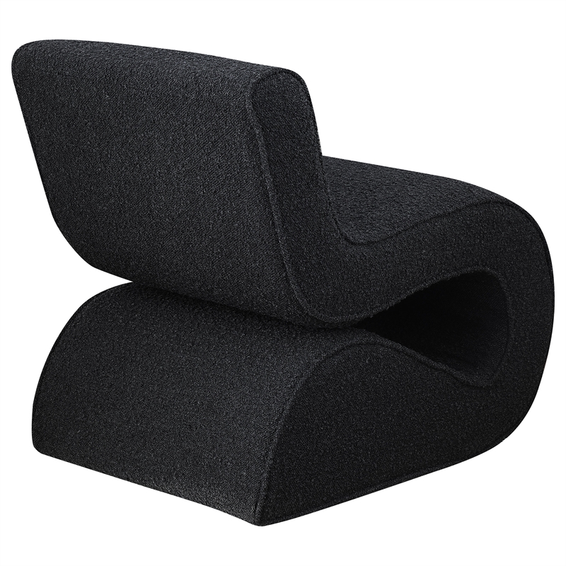 Pemberly Row Fabric Upholstered Armless Curved Accent Chair in Charcoal