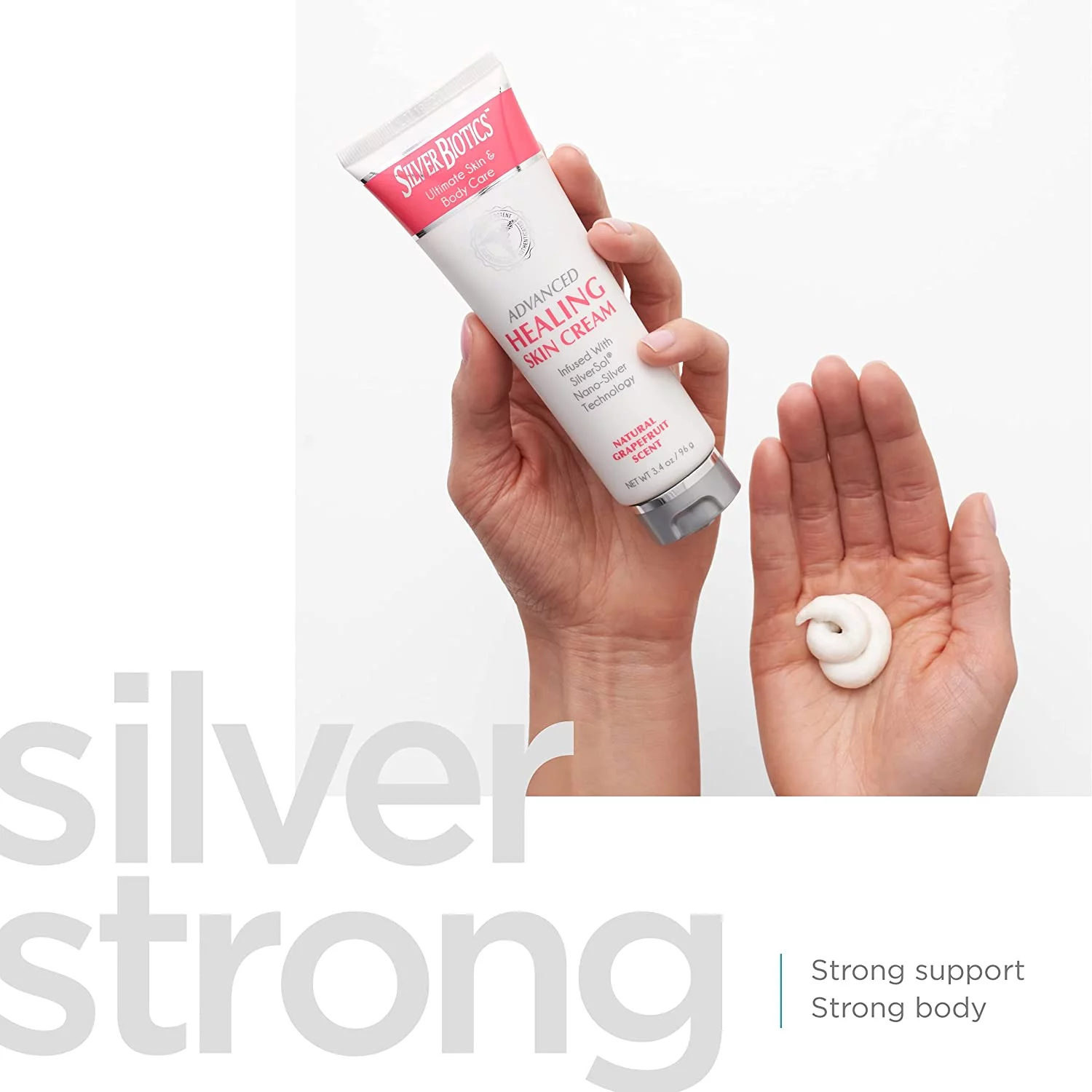 American Biotech Labs Silver Biotics Solution Healing Colloidal Silver Cream 3.4 oz.