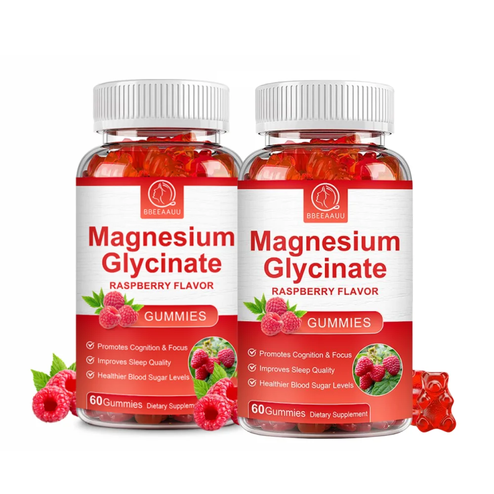 (2 PACK)Magnesium Glycinate Gummies 500mg Mineral Supplement for Women and Mens-Natural Sleep Support-Bone Health Immunity Mood Support Heart Health -120 CT