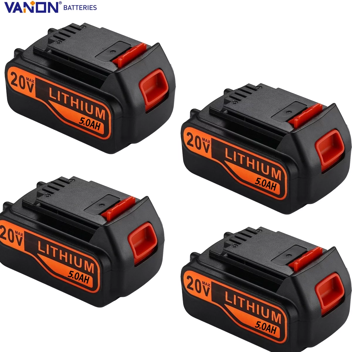 4Pack LBXR20 20V 5.0Ah Li-ion Battery for Black & Decker LBX4020 CHH2220 LBX20 LB20