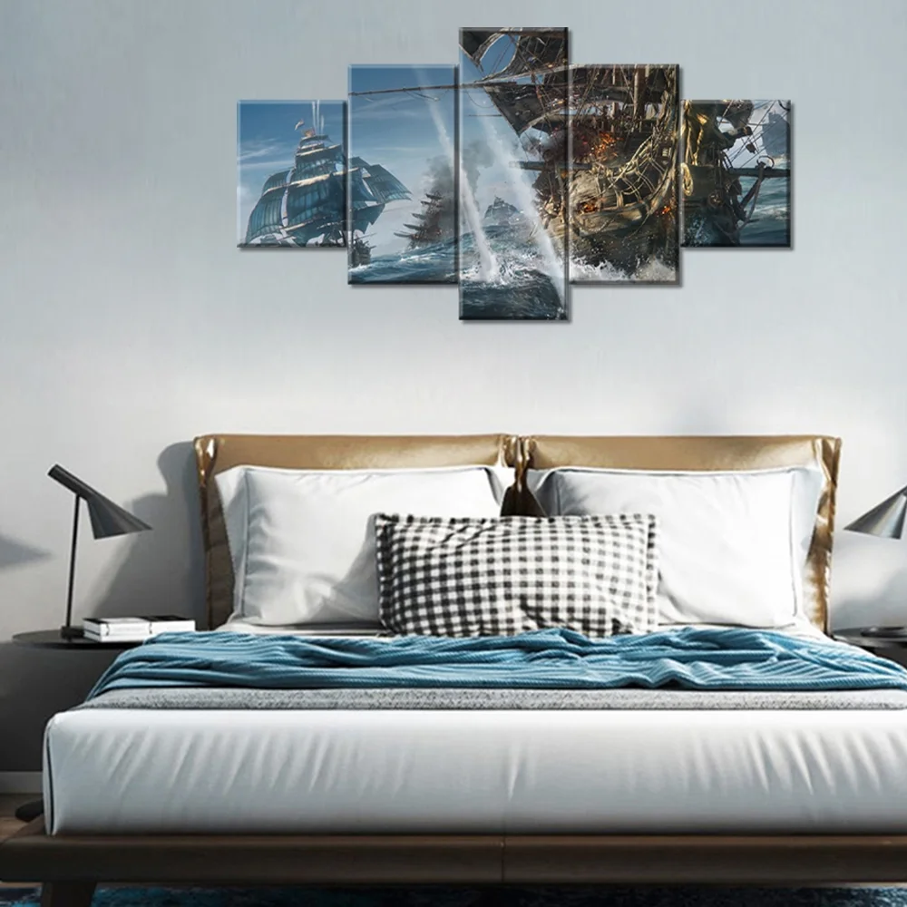 TISHIRON 5PCS Framed Canvas Wall Art Set,60