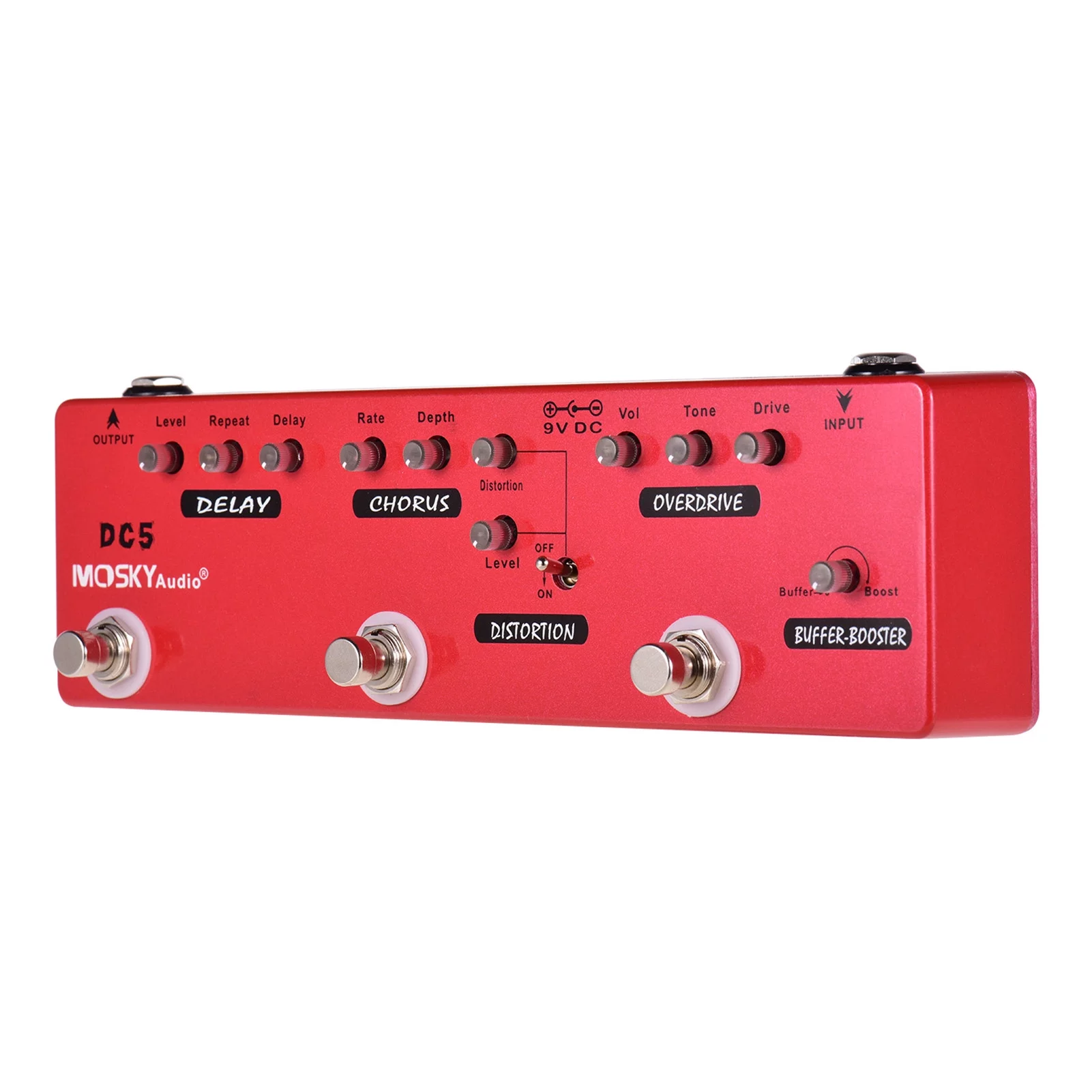 Effect Pedal,Dc5 6-in-1 Pedal 6-in-1 Pedal Delay Pedal Delay Buffer Metal Shell With Eryue Pedal Dc5