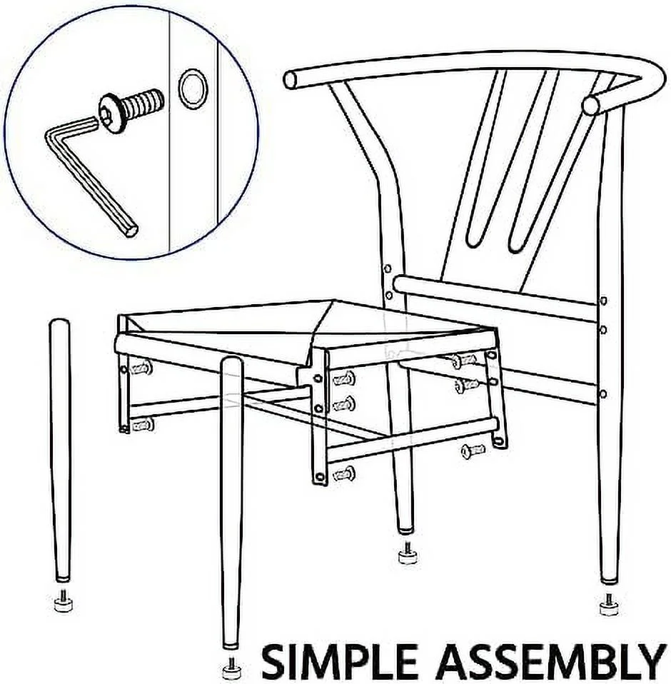 TJUNBOLIFE Weave Dining Chairs Dining Room Chairs  Mid-Century Modern Dining Chairs PU Leather Arm Chairs Upholstered Dining Chairs with Open Backrest Metal Frame Accent Chair  Retro Brow
