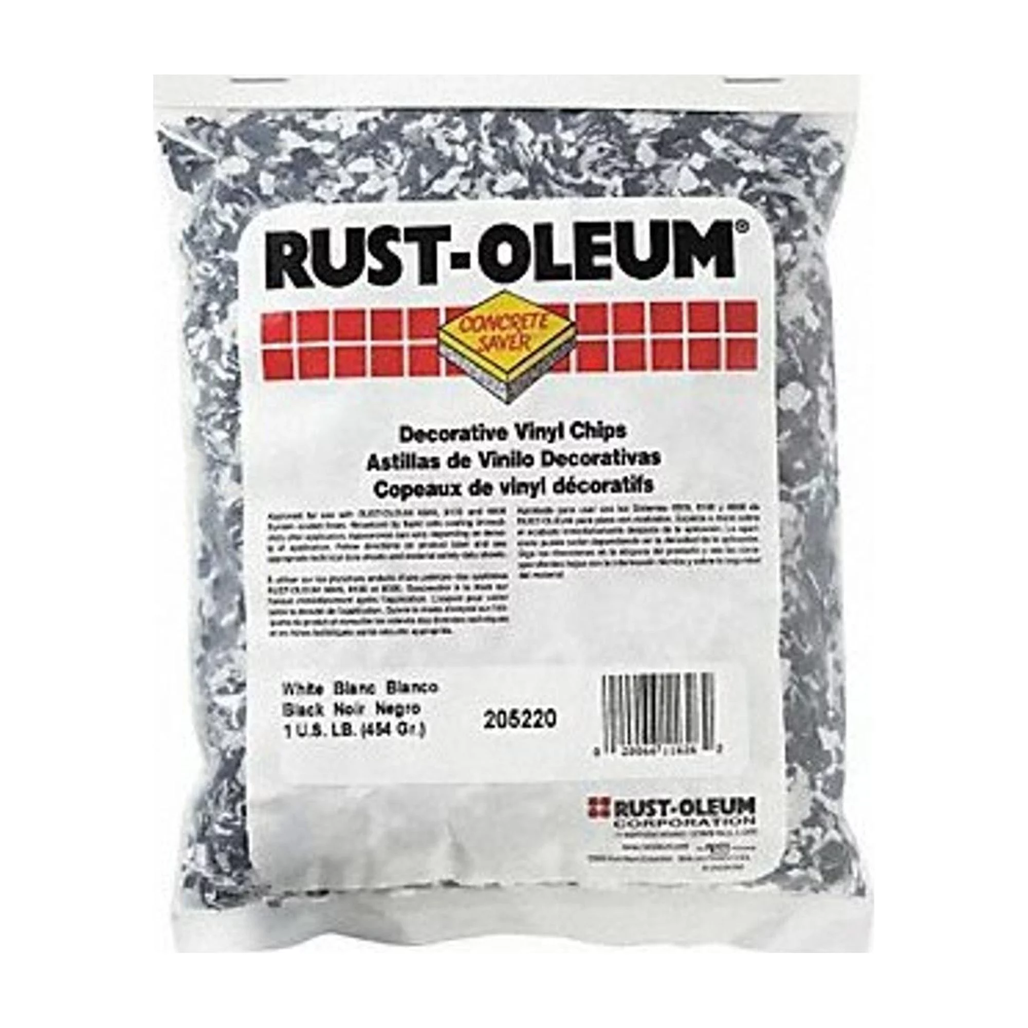 Rust-Oleum Floor Chip,Black/White,1 lb,Bag 205220