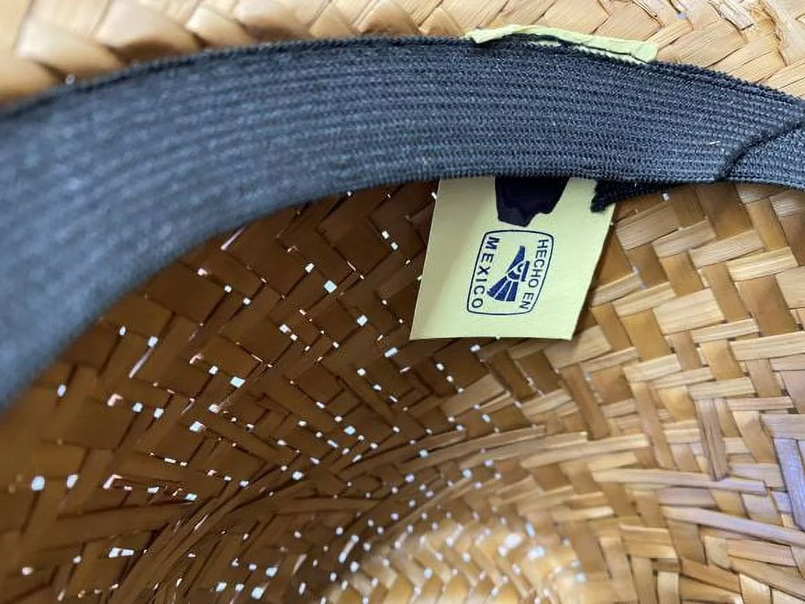 Large Brim NATURAL Straw COWBOY HAT BEACH GARDENER LIFE GUARD HAT FISHING Hiking Made in MEXICO