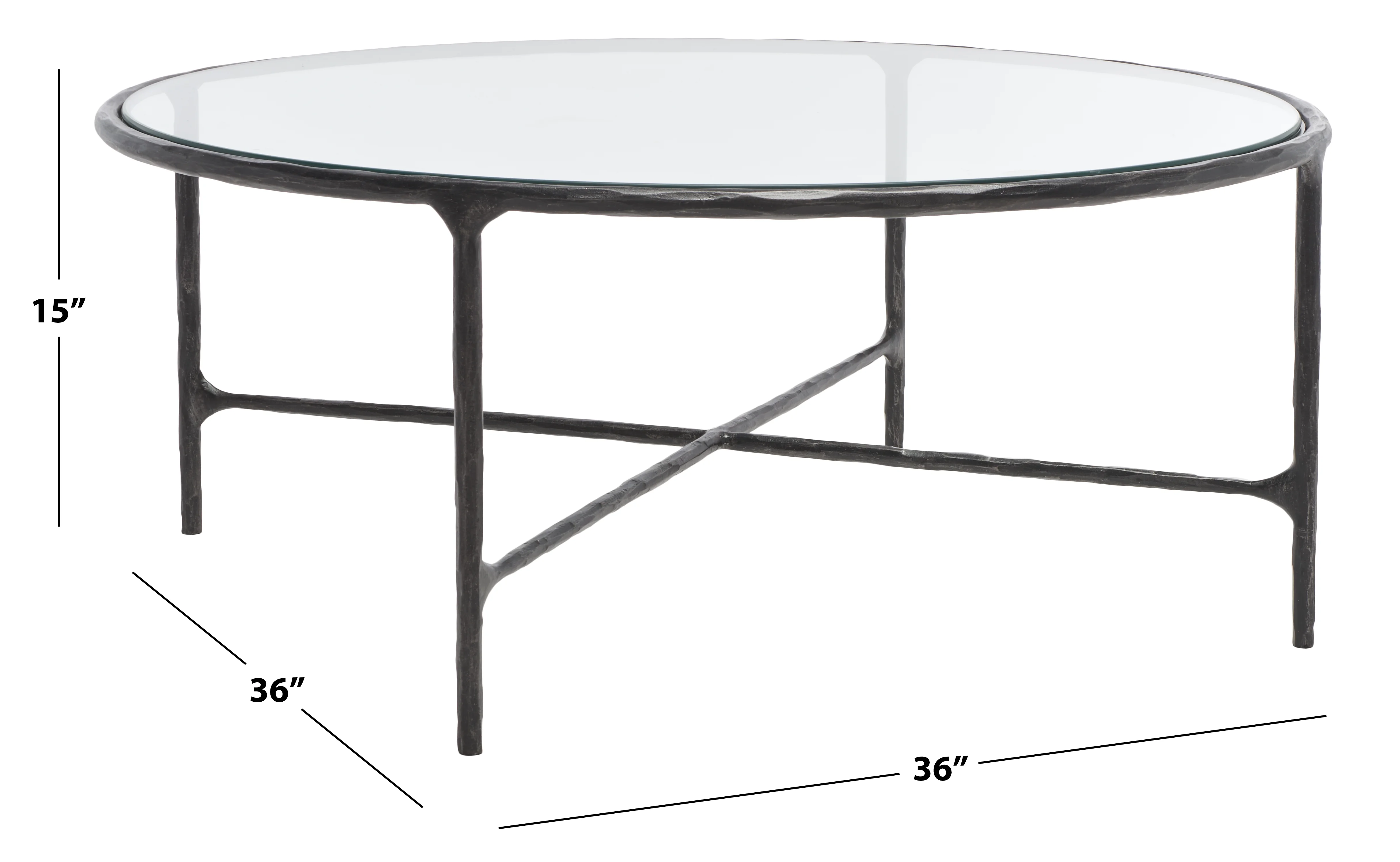 SAFAVIEH Couture Jessa Glam Round Metal Coffee Table, Black