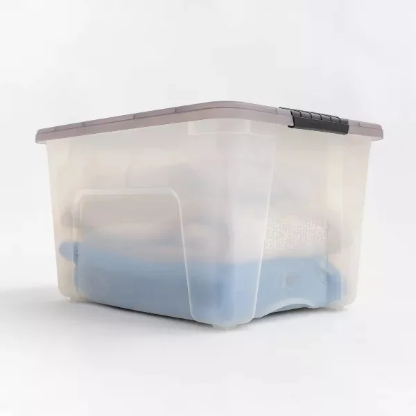 YLZ  40-Quart 5pk Stack and Pull Plastic Storage Bin, Rugged, Stackable Design.