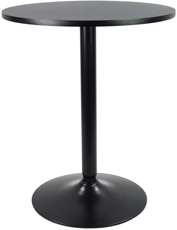 Round Bar Table 23.6-Inch Top for Cocktail Bar Pub Dining Bistro (28.7H, Black)