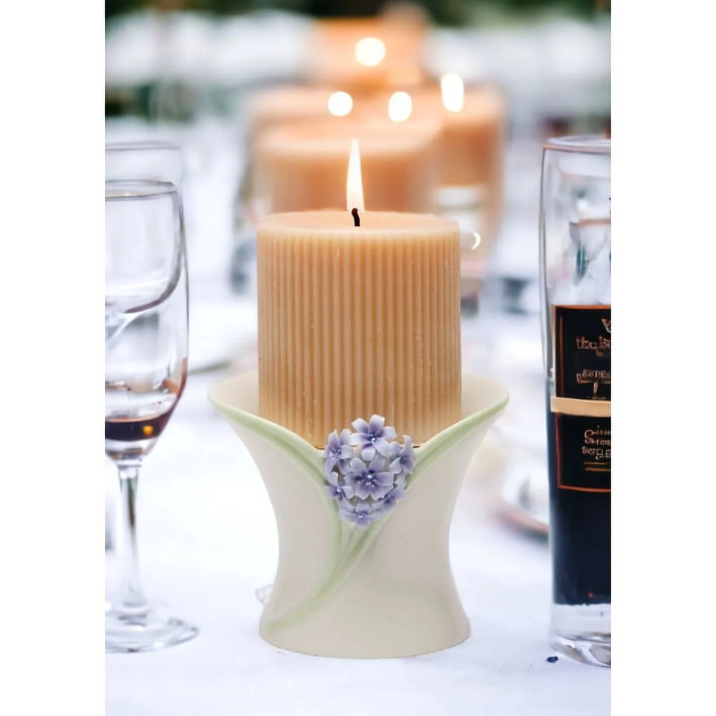 Ceramic Hyacinth Flower Candle Holder Home Decor