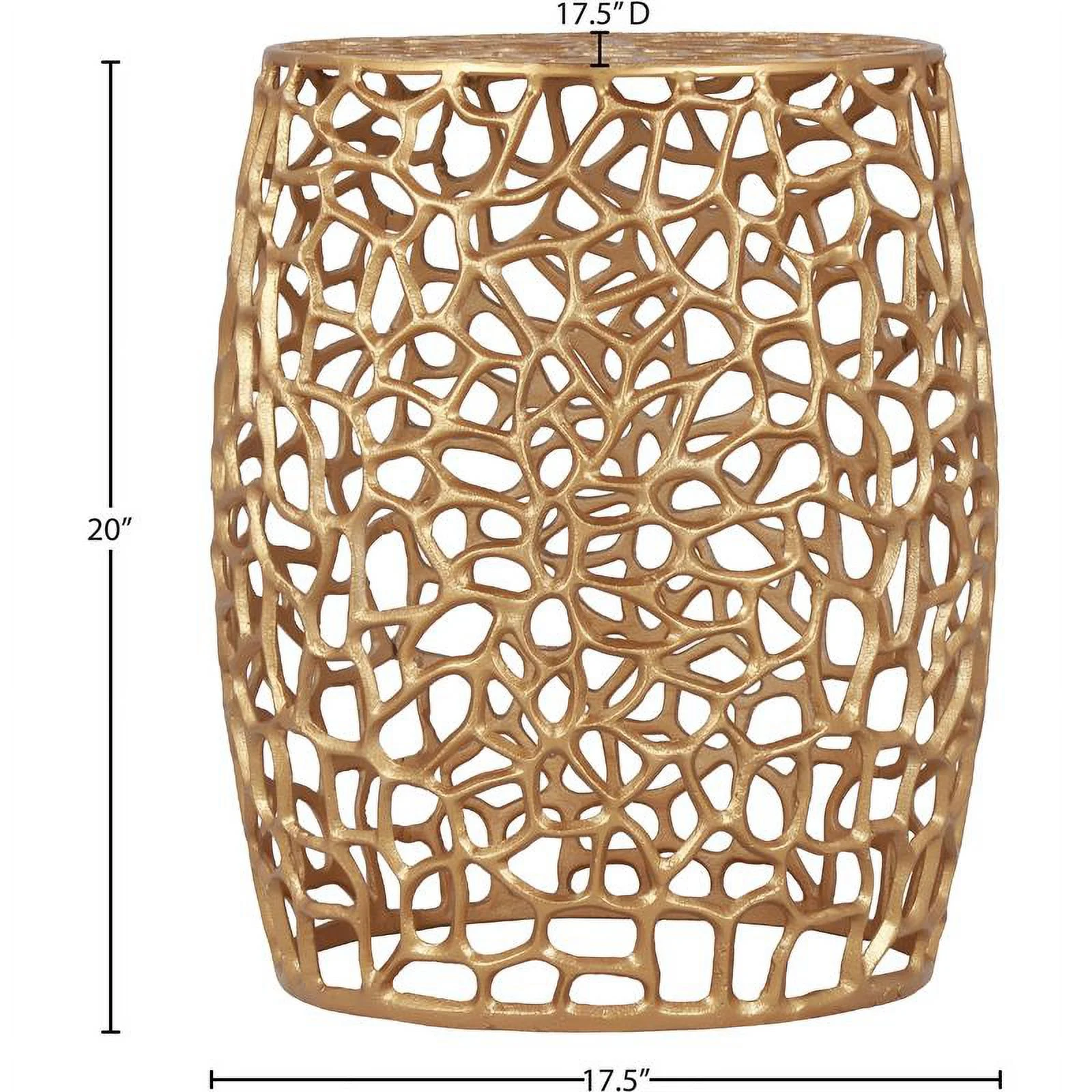 Meridian Furniture Priya Solid Gold Aluminum End Table