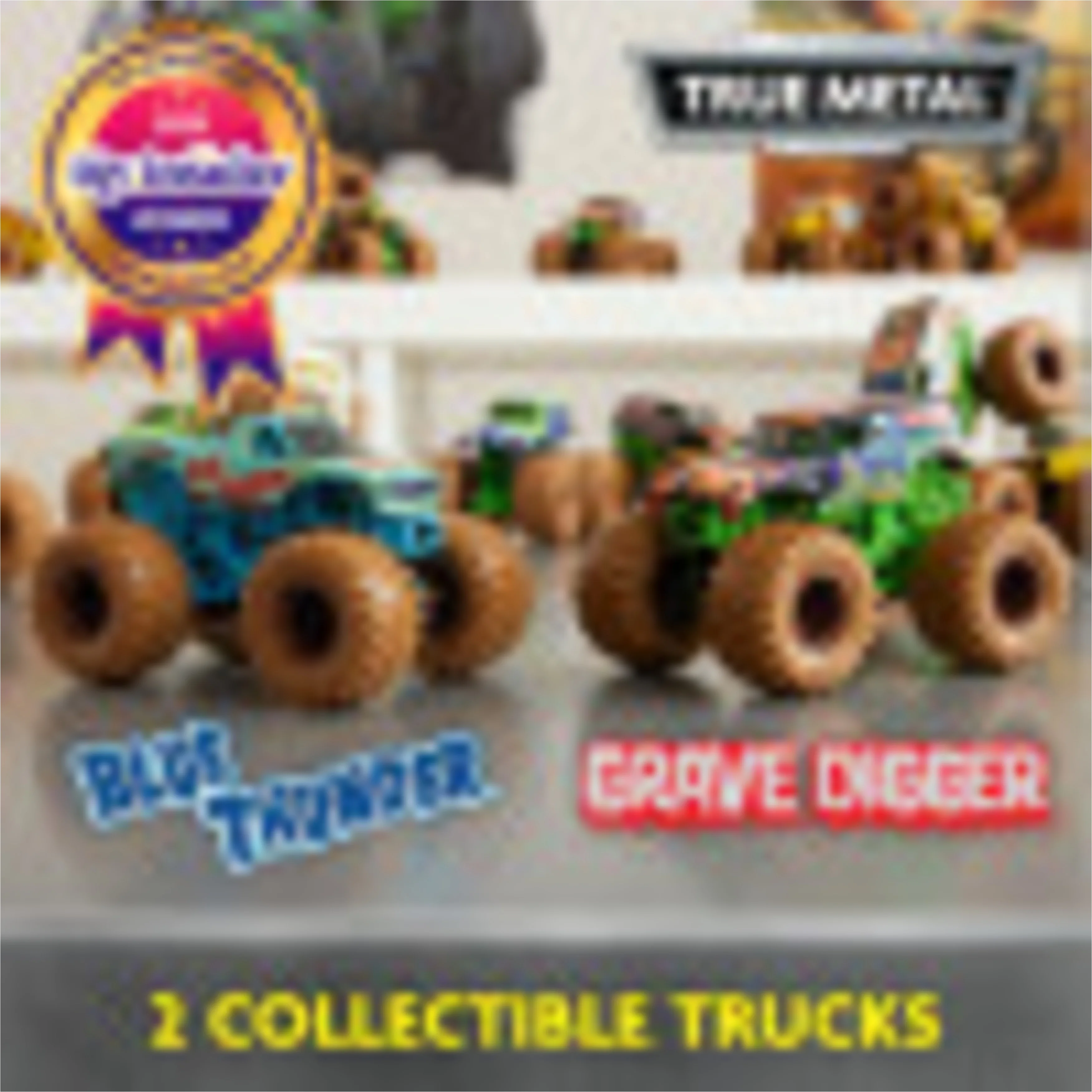 Monster Jam, Mystery Mudders 2-Pack Monster Trucks, Official  1:64 Grave Digger and Blue Thunder Die-Cast Vehicles,  Wash to Reveal (Styles Will Vary)