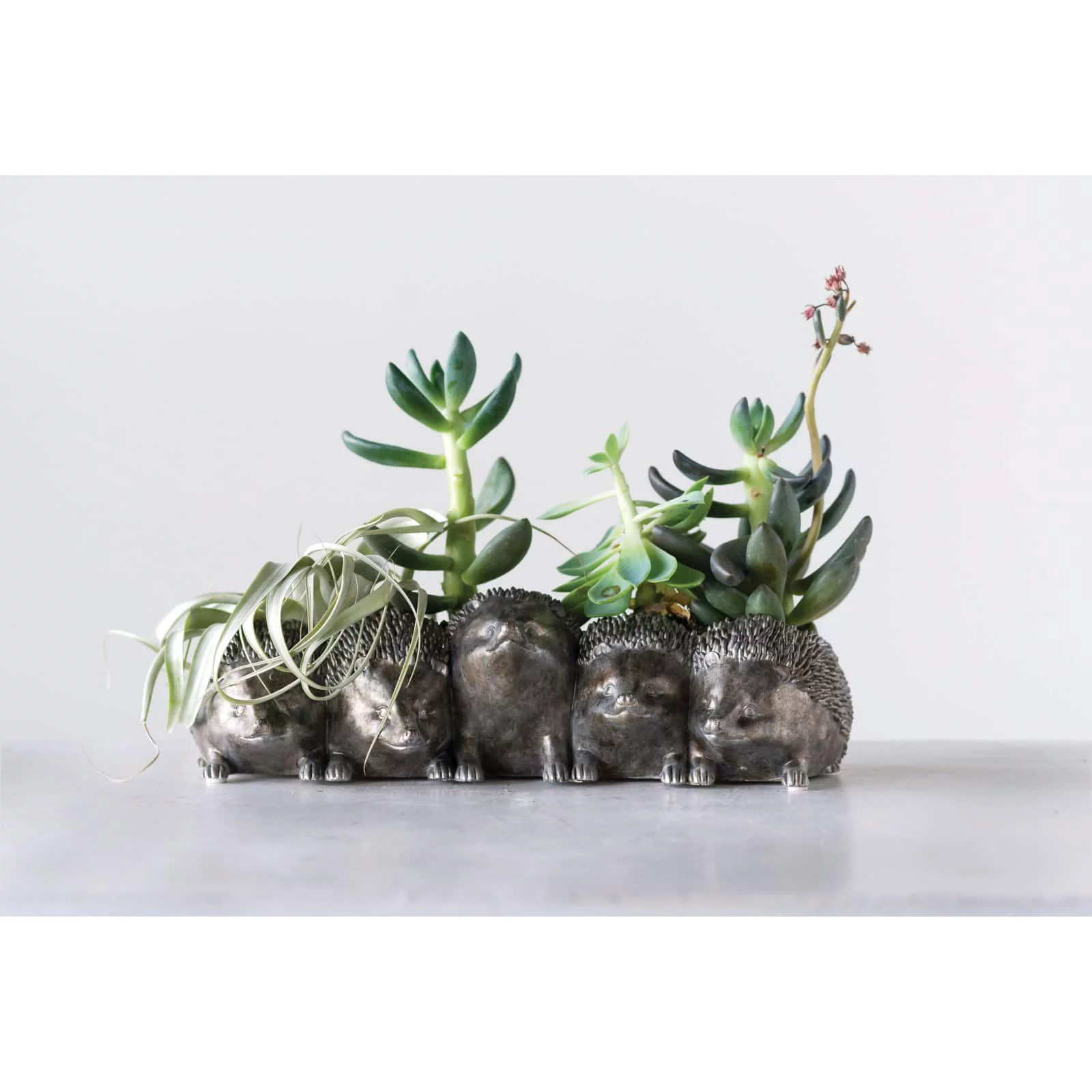 3R Studios Distressed Iron Resin Hedgehog Planter