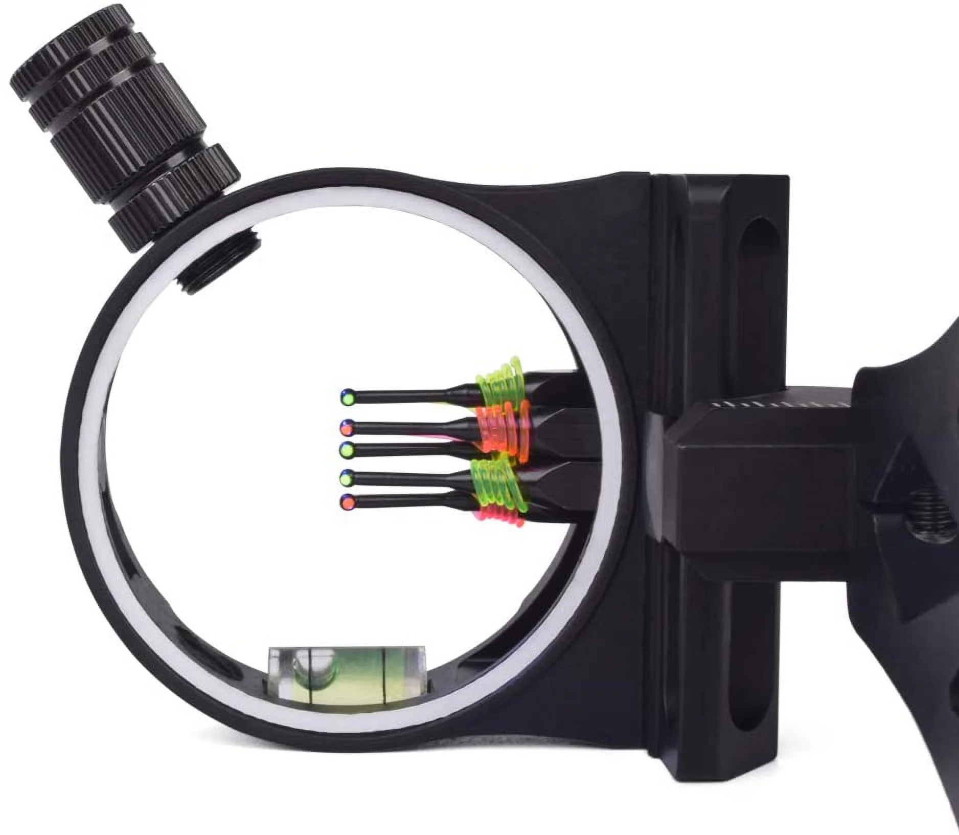 GPP 5 Pin Bow Sight - .029 Fiber, Brass Pin, Aluminum Machined - Right and Left Handed,with LED Sight Light