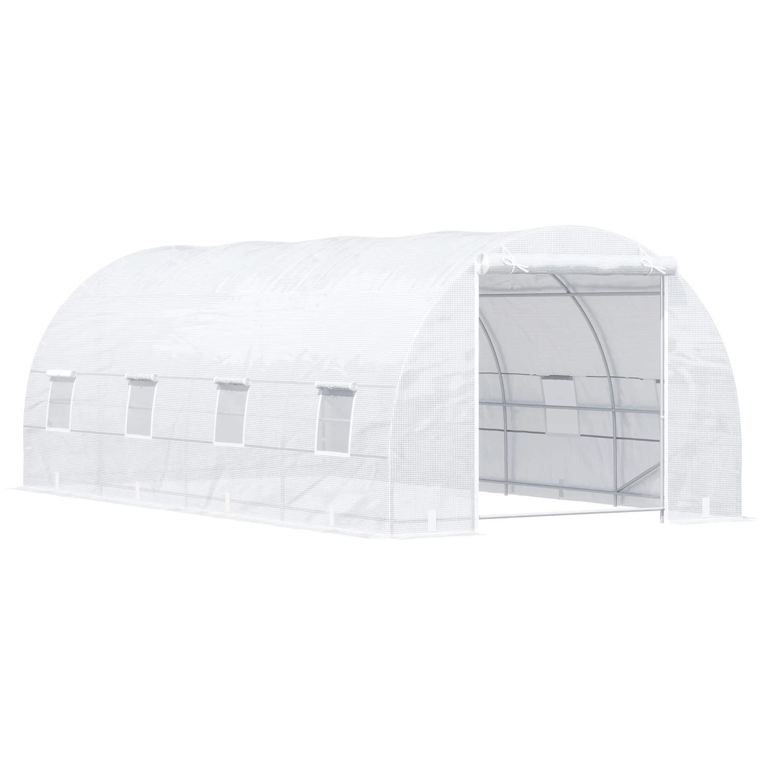 ZJbiubiuHome 20‘ x 10‘ x 7‘ Walk-In Tunnel Greenhouse  Garden Warm House  Large Hot House Kit with 8 Roll-up Windows & Roll Up Door  Steel Frame