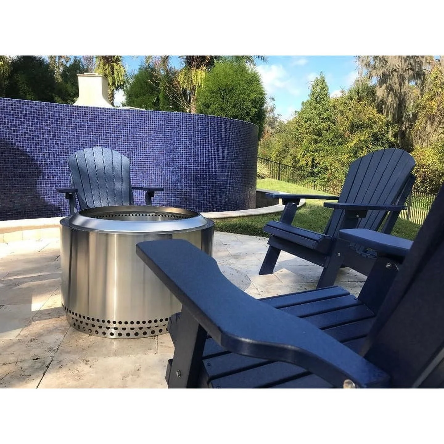 DURAWEATHER POLY Classic King Size Folding Adirondack Chair (Navy)