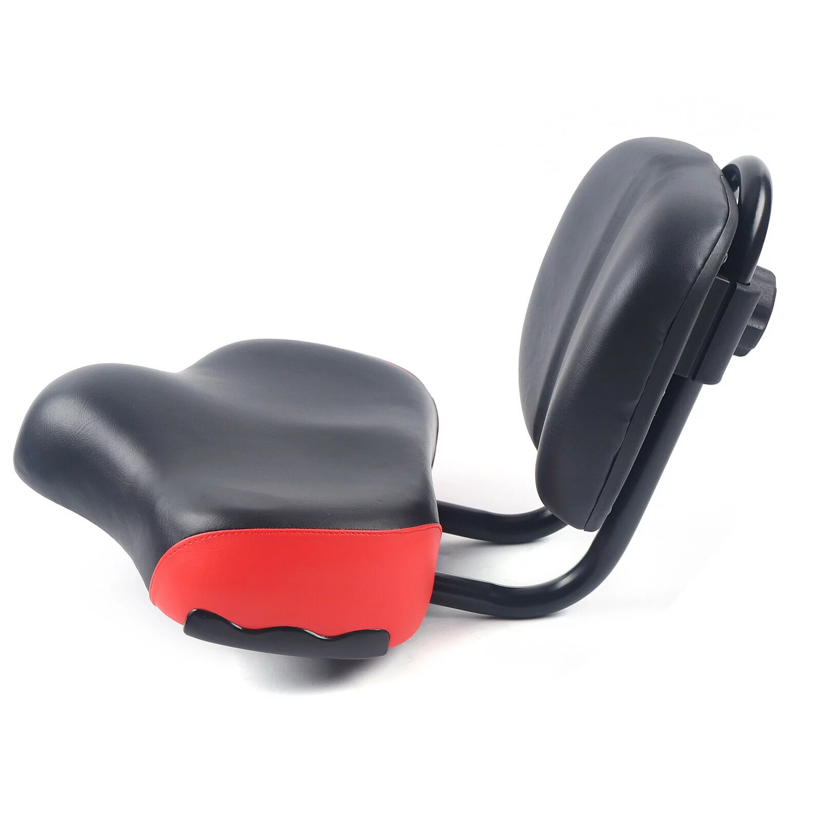 CNCEST Bicycle Saddle Bike Seat Cushion Cycling Seat Cushion Bike Bicycle Tricycle Saddle Seat Wide Soft with Backrest Black&Red
