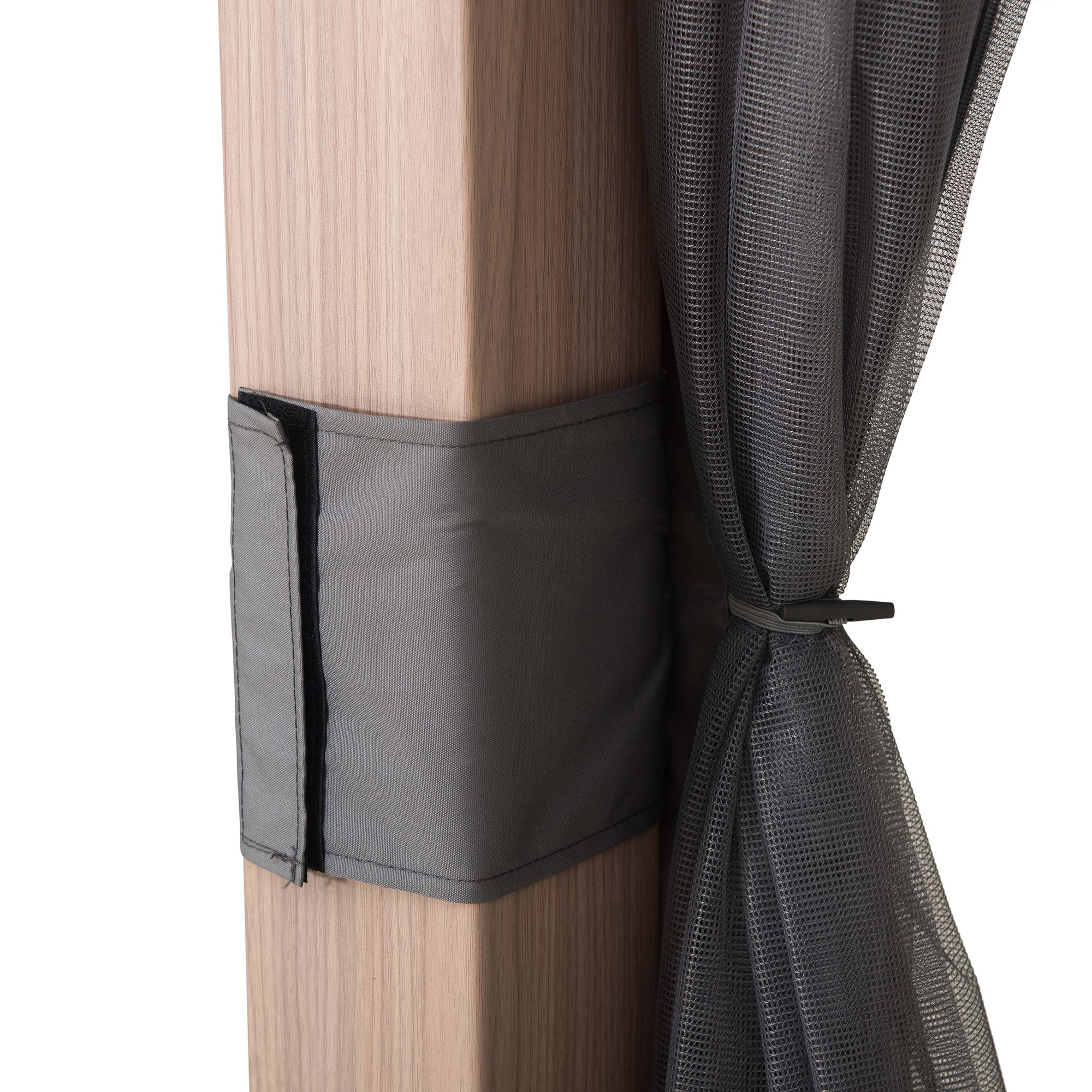 Sunjoy 10 ft. x 12 ft. Hardtop Gazebo with Netting & LED Lights (Batteries operated) and Remote control