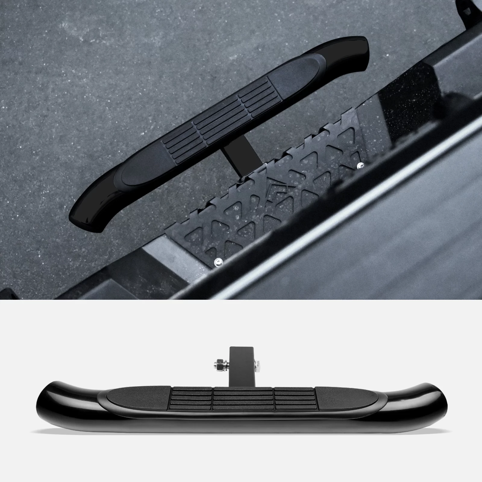 Stehlen 733469495314 Universal 3' Black Trailer Tow Mount Rear Hitch Step Bar Bumper Guard For 2